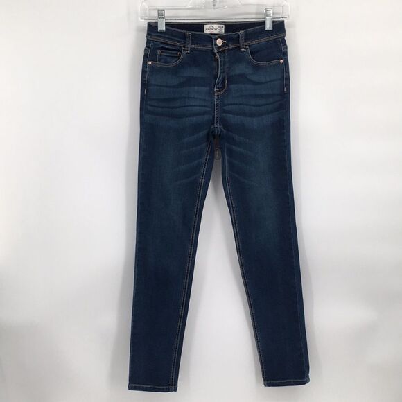 Jordache Blue Dark Wash Skinny Jeans Whiskering 16 Sl - Picture 1 of 5